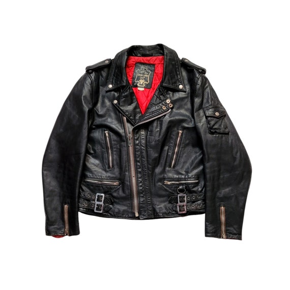 80s Euro vintage ライダースジャケット MONZA型 黒×赤 L VINTAGE（ヴィンテージ）の「ヨーロッパ製 ビンテージ EURO VINTAGE UK