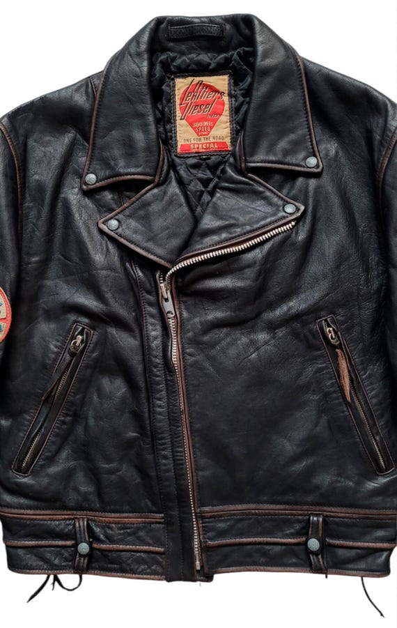 Original Rare Vintage 80s Diesel Leathers Flying Cougar Original Rare Vintage 80s Diesel Leathers Flying Cougar