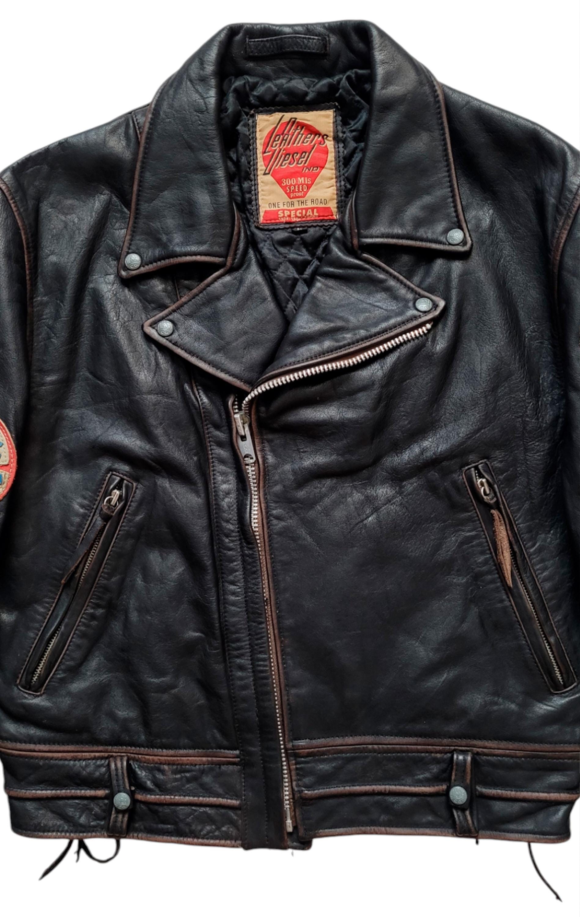 Original Rare Vintage 80s Diesel Leathers Flying Cougar Original Rare Vintage 80s Diesel Leathers Flying Cougar