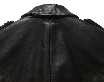 Rare Vintage 80s Polo Motorrad Echtes Leder Motorcycle Leather