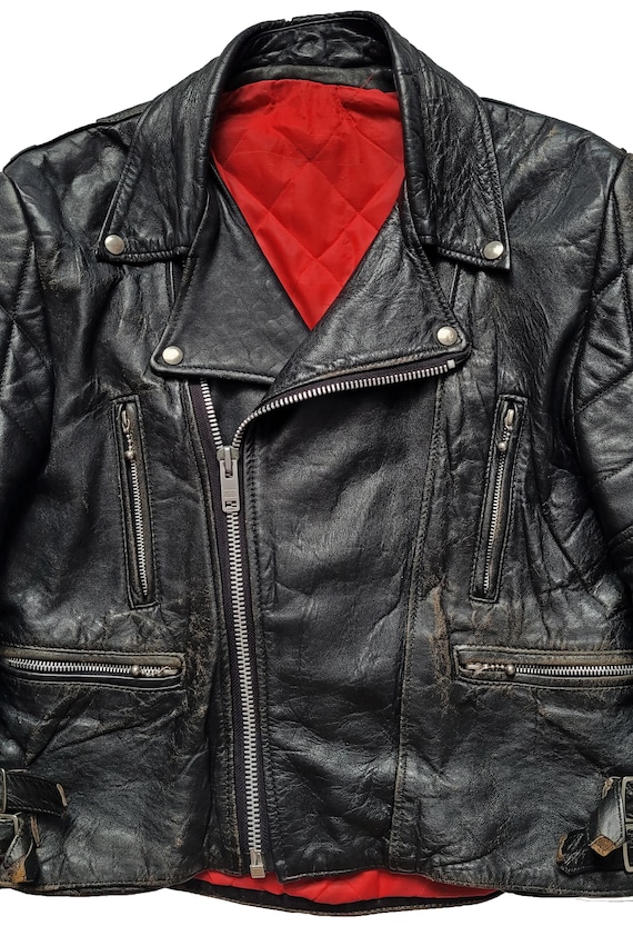 Original Rare Vintage 70s British Style Lightning Type Motorcycle Punk Distressed Leather Cropped Jacket Made in England - Etsy UK Original Rare Vintage 70s British Style Lightning Type Motorcycle Punk Distressed Leather Cropped Jacket Made in England - Etsy UK