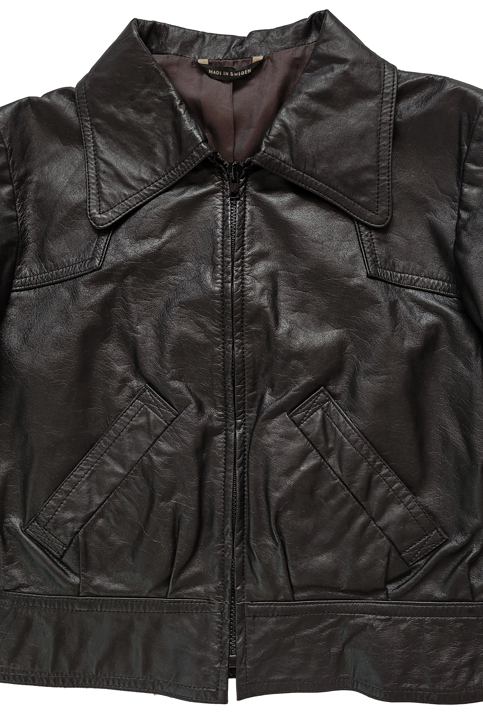 Original Rare Vintage 70s Jofama Design Ewa Lotta Cropped Leather