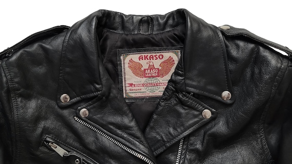 90s vintage short leather jacket （ S ） 90s Vintage Green Leather Jacket Zig Zag Hem oversize 80s