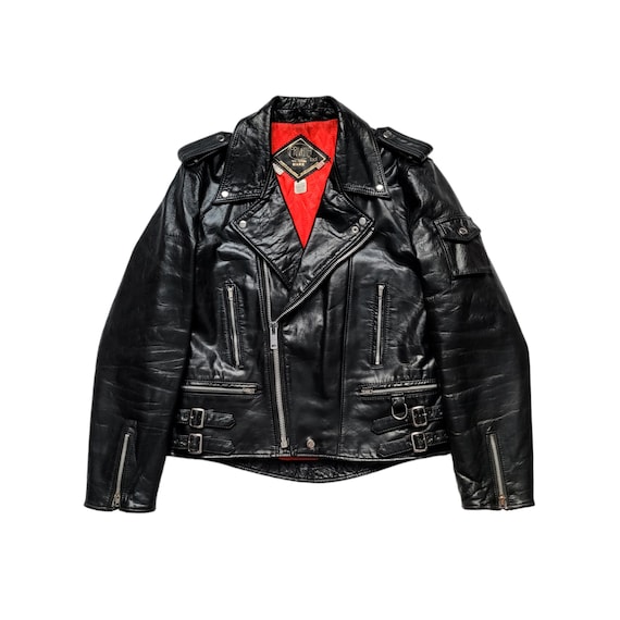 Stewart - Black Leather 80s Jacket - Etsy