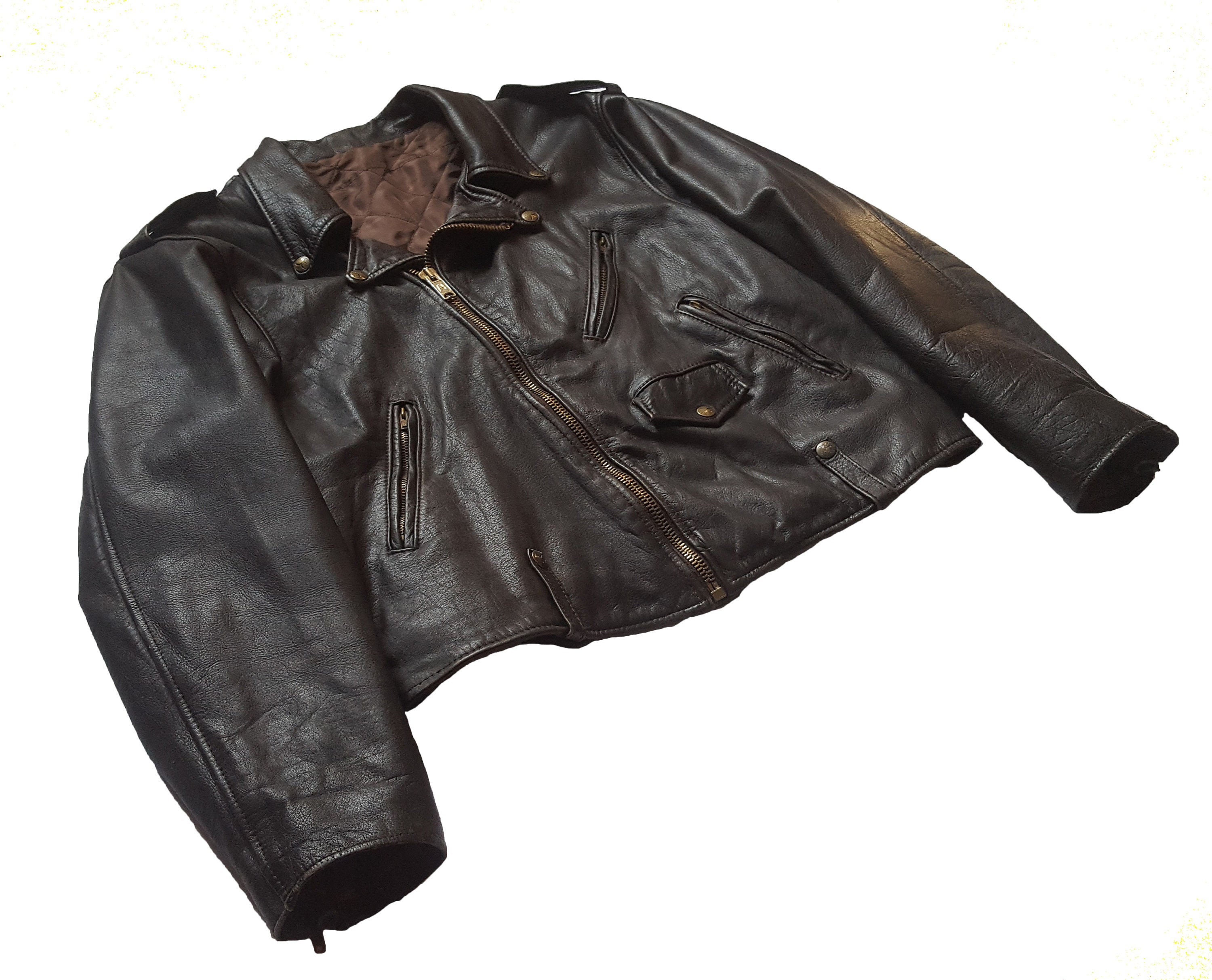 40's] Swedish Vintage Double Breasted Leather Jacket