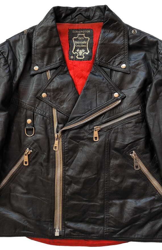 BI ESSE Vintage Leather Motorcycle Jacket – Black, Unisex, With Removable CE Armor (Shoulders, Elbows, Back)