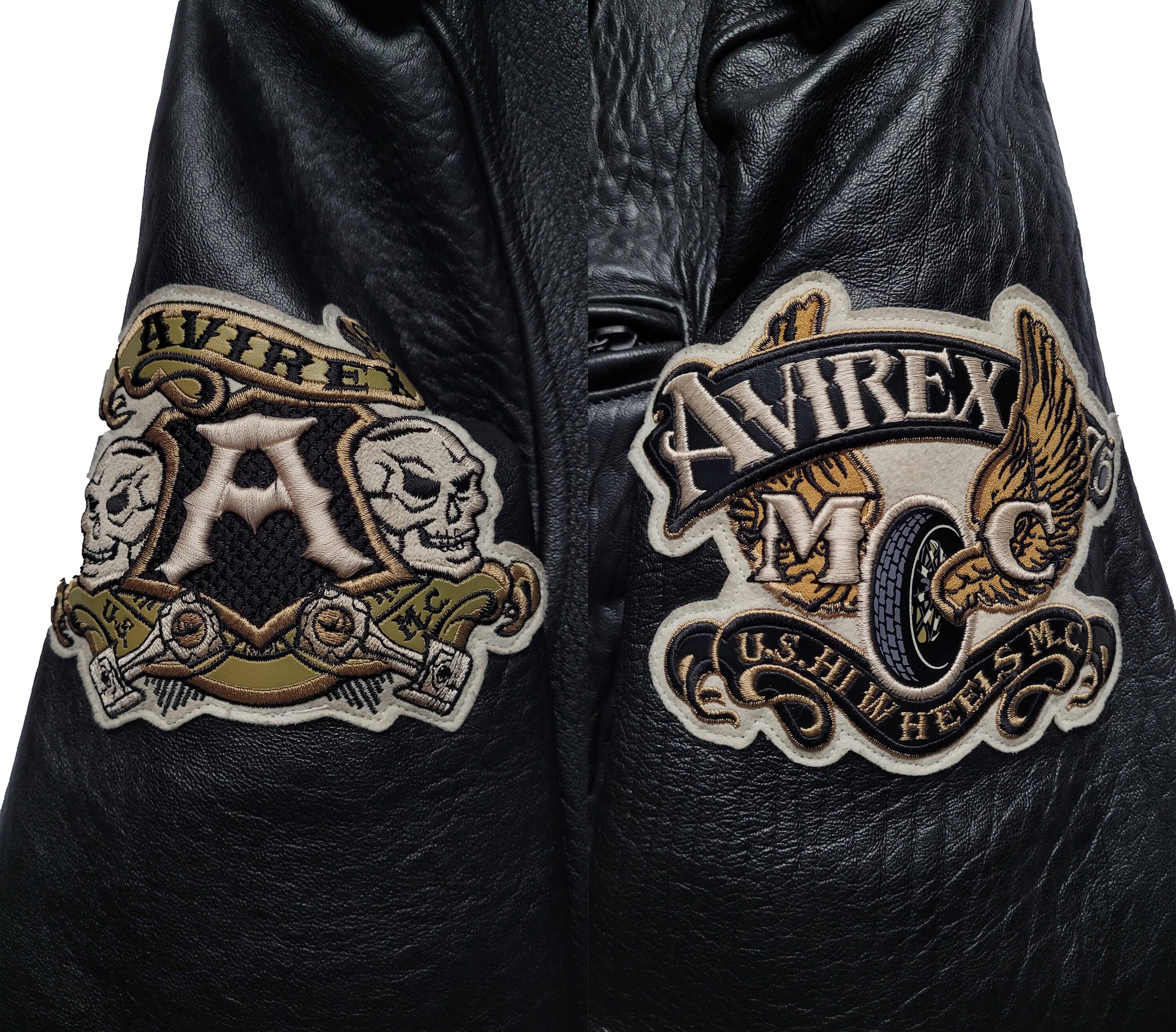 ジャケット・アウター Avirex USA Skull Feather Leather Jacket AVIREX USA Skull Feather Leather Jacket