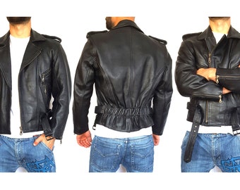 Rare Vintage 90s Leather Biker Punk Jacket - Etsy