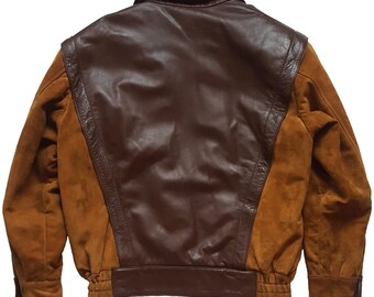 Original Rare Vintage 80s Lanvin Sport Suede & Leather Bomber 