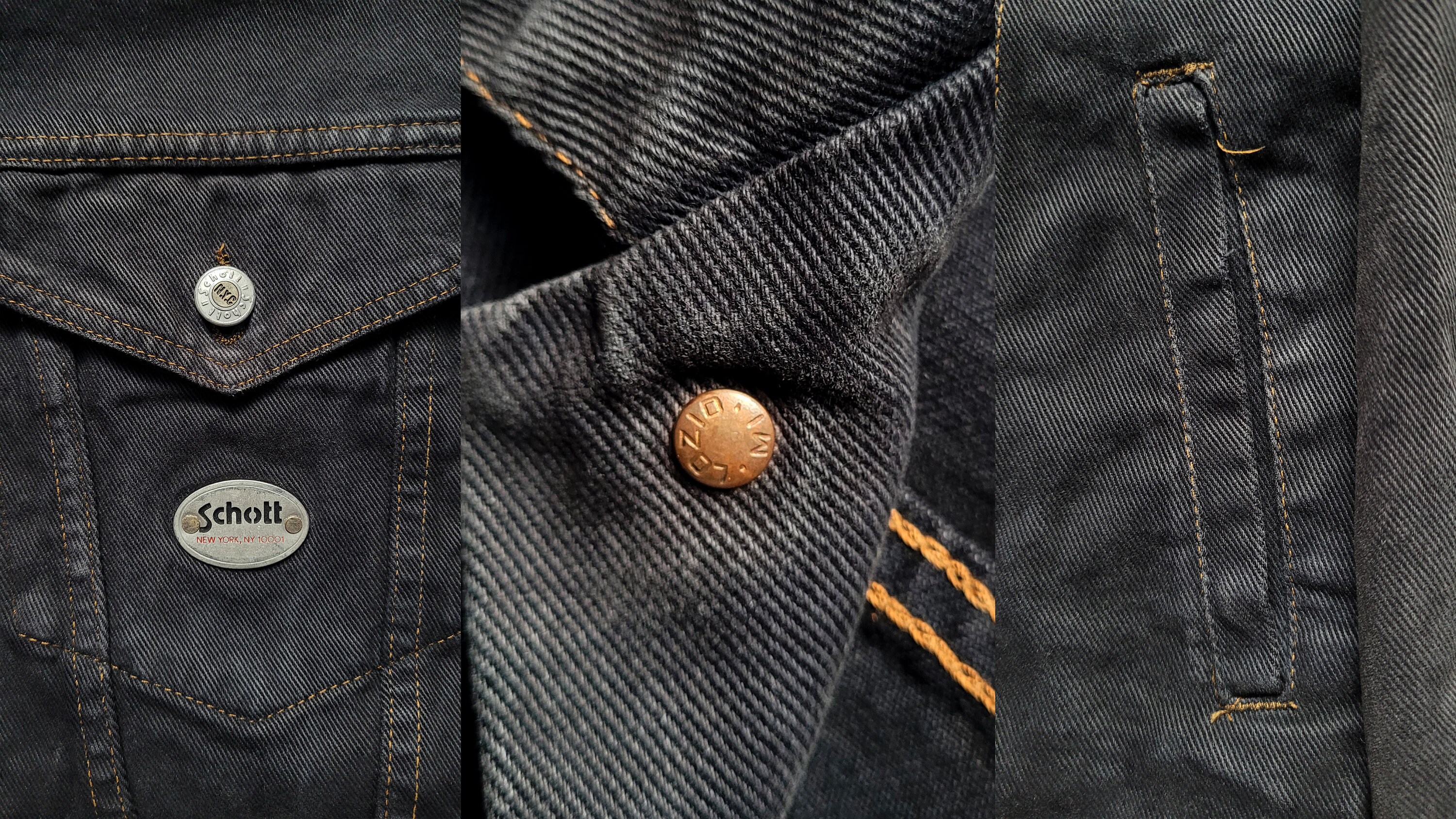 Original Very Rare Vintage 90s Schott NYC Washed Denim Trucker