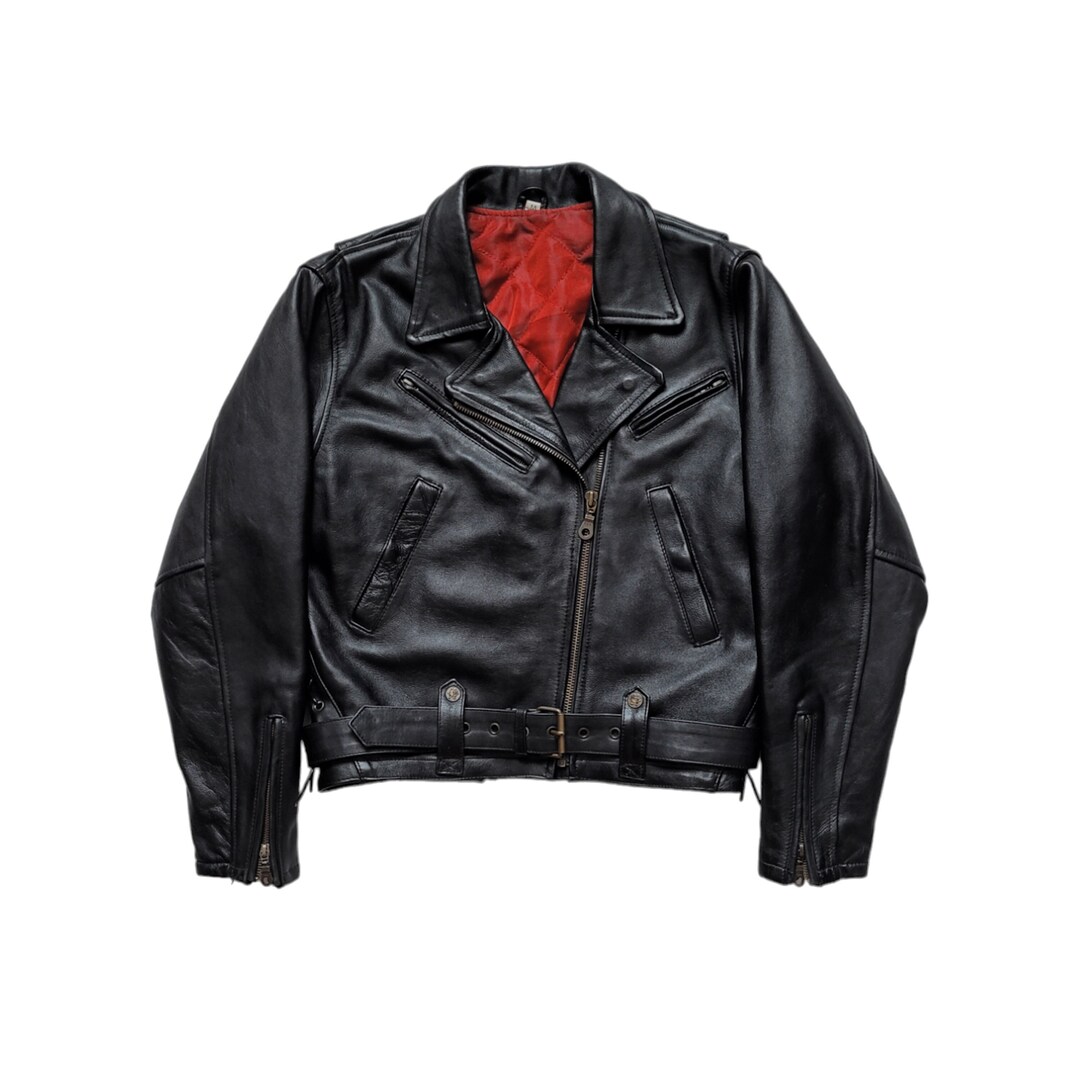 ジャケット・アウター 90s vintage single riders leather jacket Rare Vintage 90s Leather Biker Punk Jacket - Etsy
