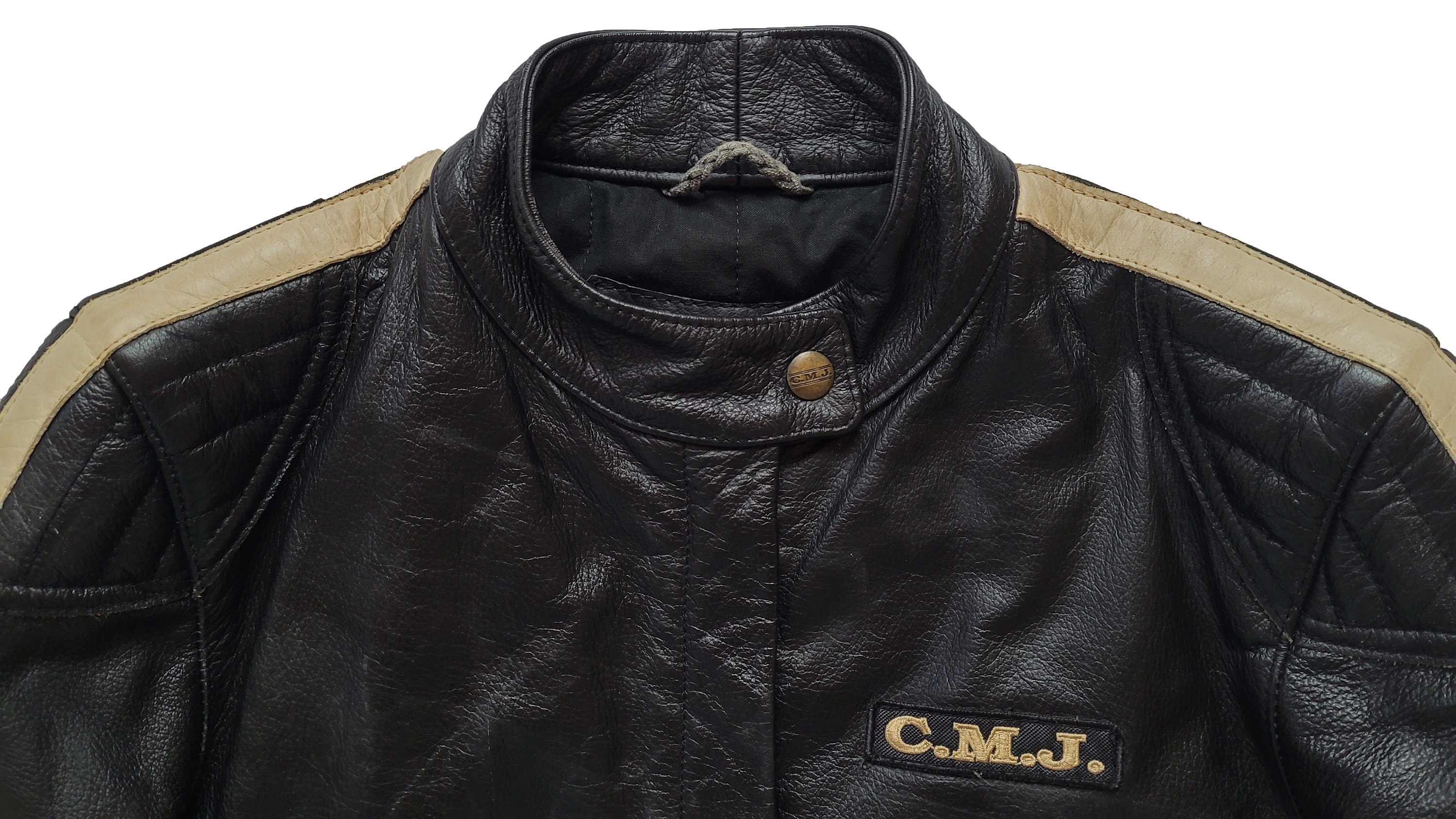 Original Rare Vintage 00s C.M.J. Classic Cafe Racer Leather