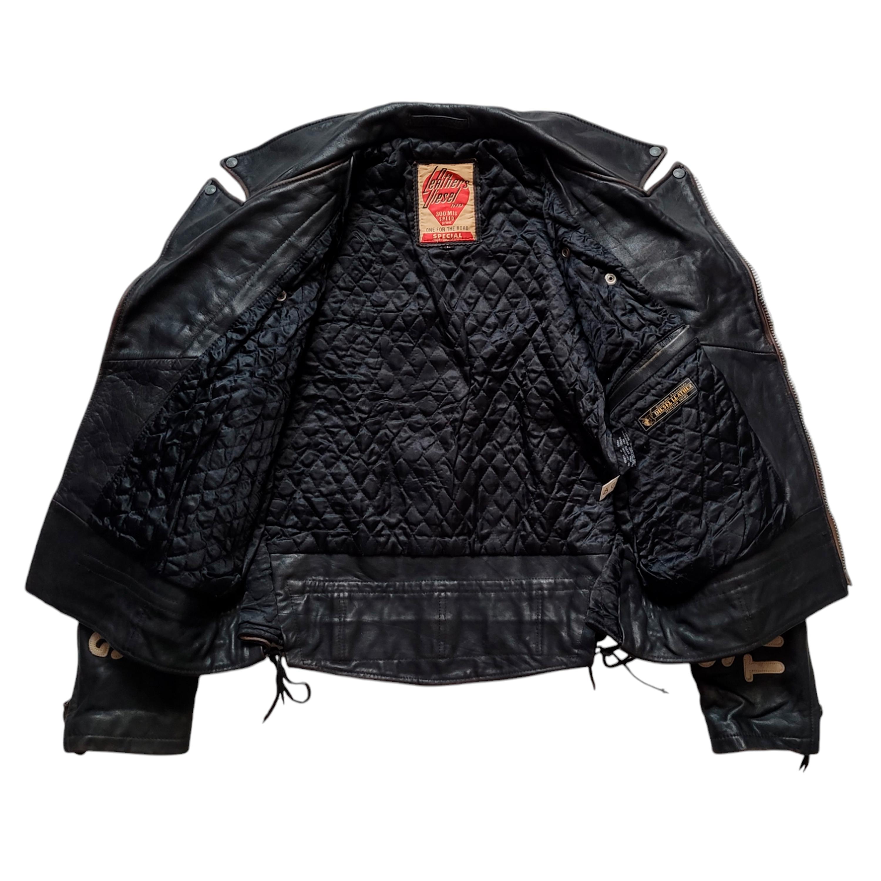Original Rare Vintage 80s Diesel Leathers Flying Cougar Original Rare Vintage 80s Diesel Leathers Flying Cougar
