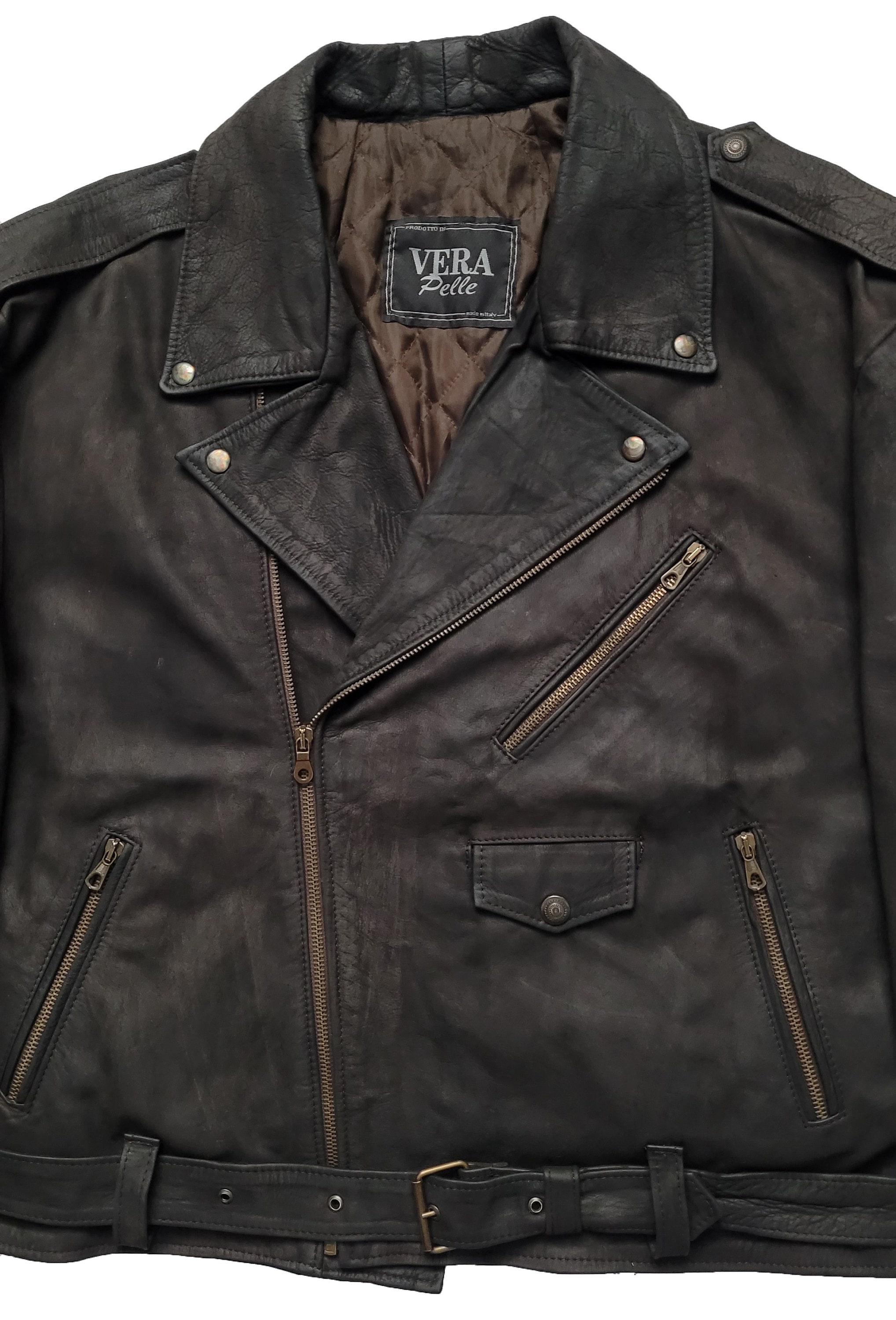Rare Vintage 90s Vera Pelle Perfecto Style Oiled Nubuck Rare Vintage 90s Vera Pelle Perfecto Style Oiled Nubuck