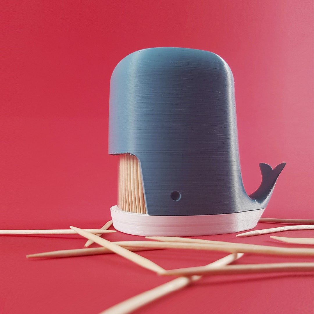 3D Printed Toothpick Dispenser Toothpick Holder Whale Kitchen Gadget