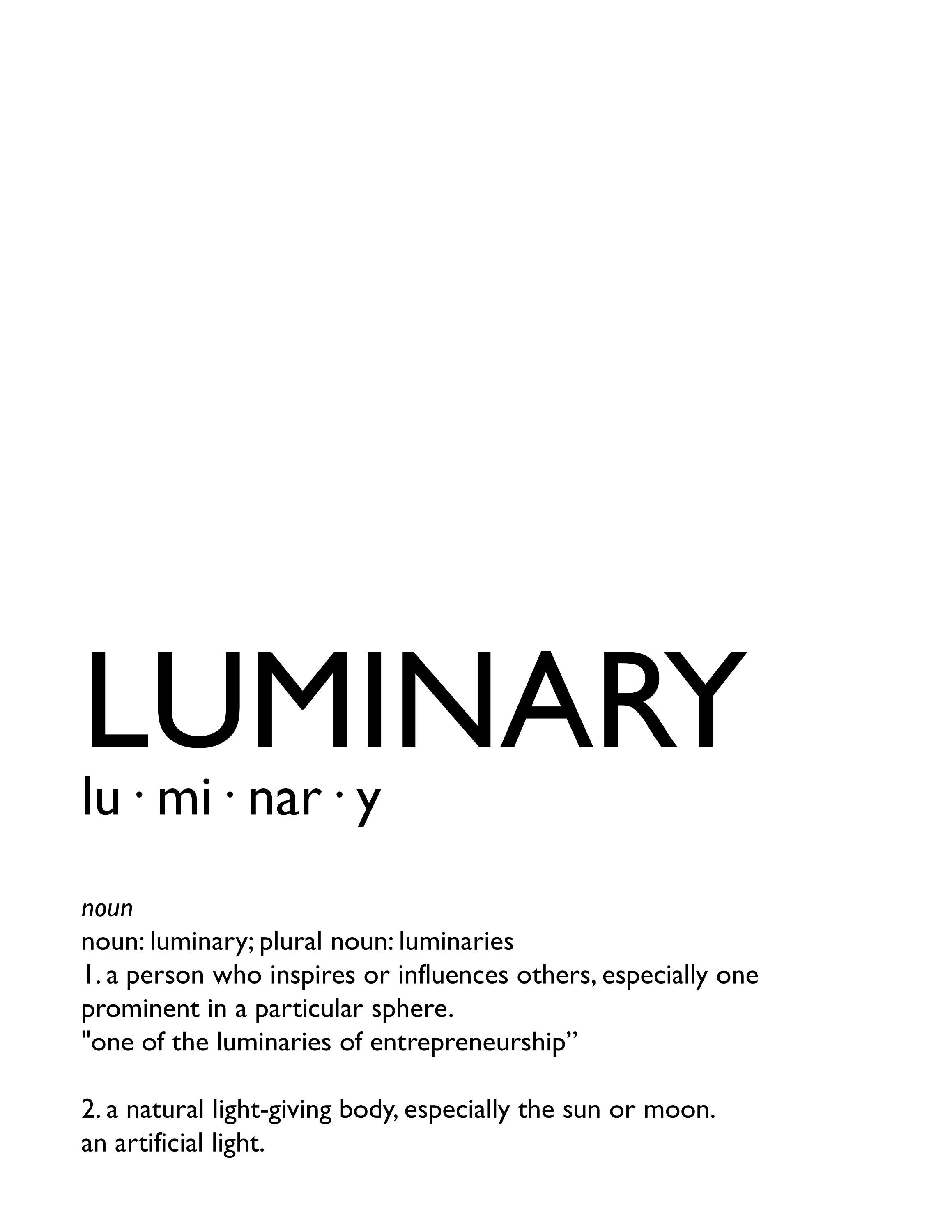LUMINARY Definition Wall Art Printable Art Digital Etsy