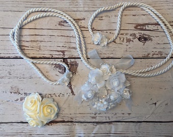 Wedding Lasso - Rope Wedding Lasso - Floral Wedding Lasso - White Rope - Wedding Ceremony - Ceremonial Items