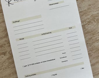 A5 invoice pad for small businesses & freelancers | Pad of 50 sheets