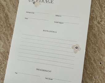 A5 order pad for small businesses & freelancers | Pad with 50 sheets
