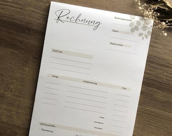 Invoice template editable in Canva | Digital invoice pad template | Editable invoice form