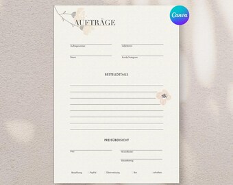 Order form template Canva | Order receipt form for small businesses