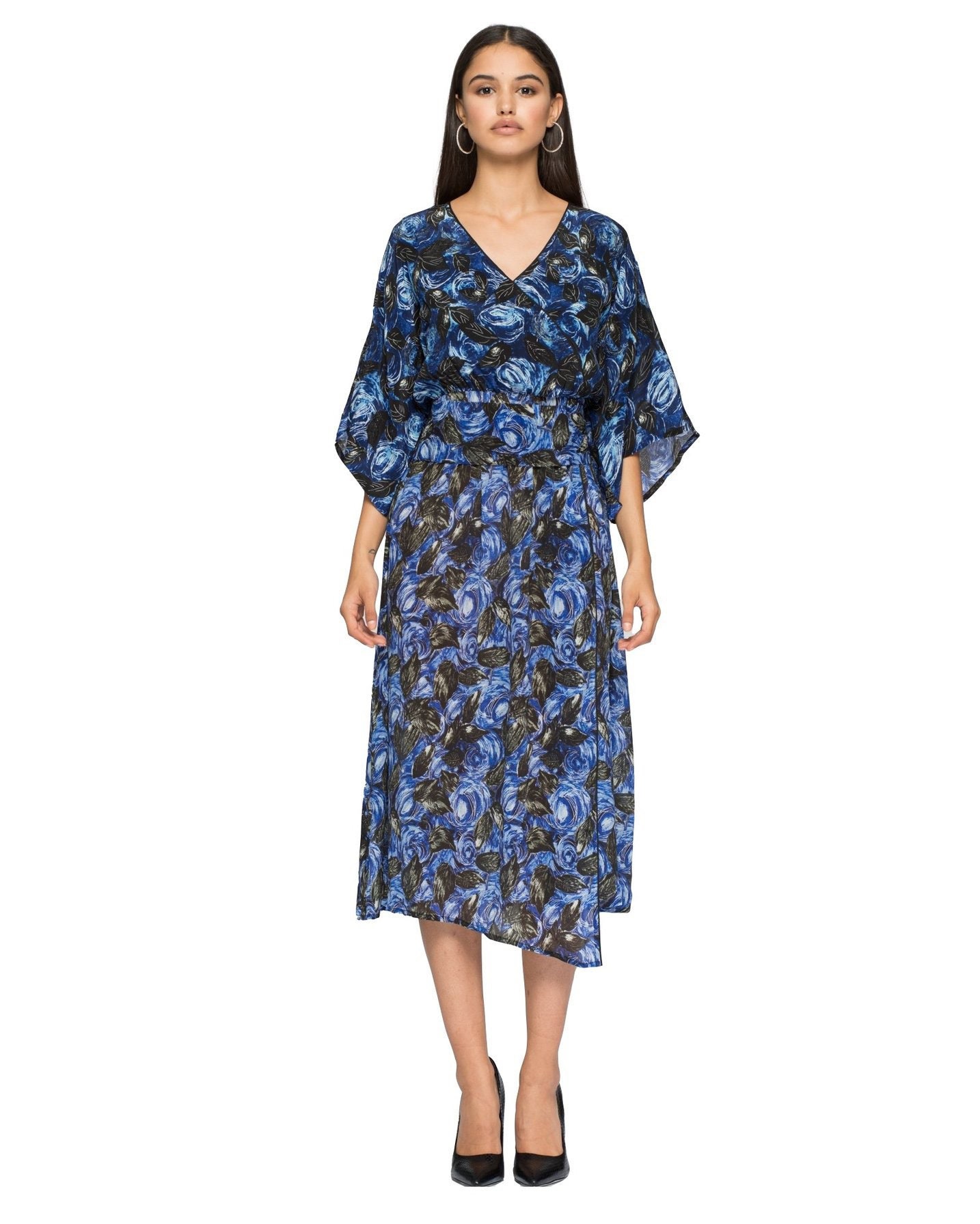 Midi Dress Blue Etsy