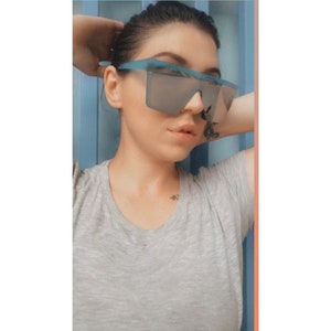Wham 80s 90s Themed Sunglasses Shades Retro Shield Your Eyes UV Protection Funky Town Mirrored Lens