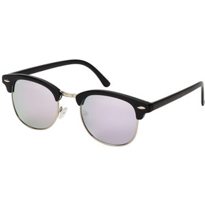 K&ouml;nnte beinhalten: Schwarze Sonnenbrille mit silbernem Rahmen und verspiegelten Gl&auml;sern.