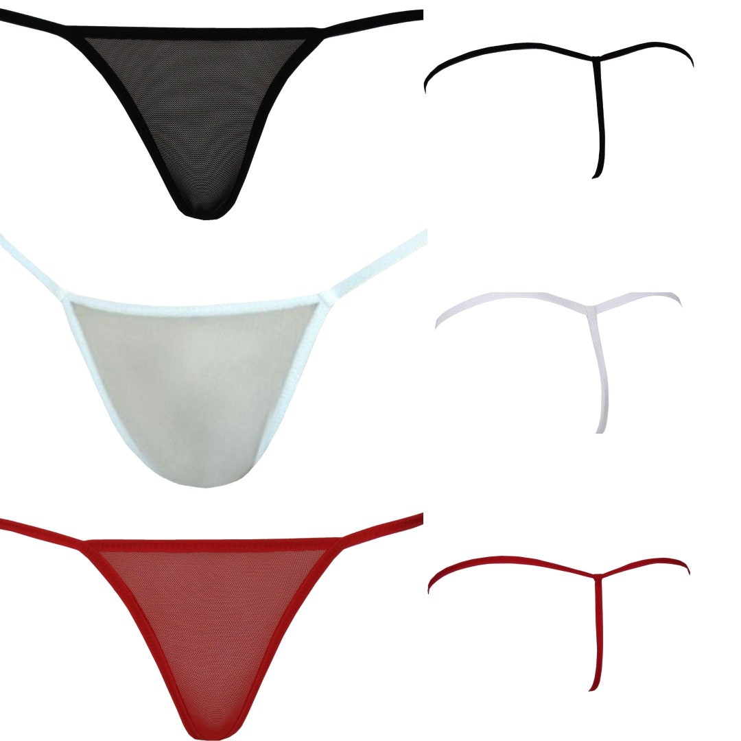 Brand New Skimpy Sheer G-string Thong Stretch Mesh Cheeky G-banger ...