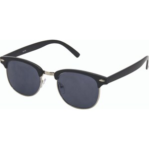 K&ouml;nnte beinhalten: Schwarze Sonnenbrille mit silbernem Rahmen und dunklen Gl&auml;sern. Die Sonnenbrille hat einen klassischen, Retro-Stil.