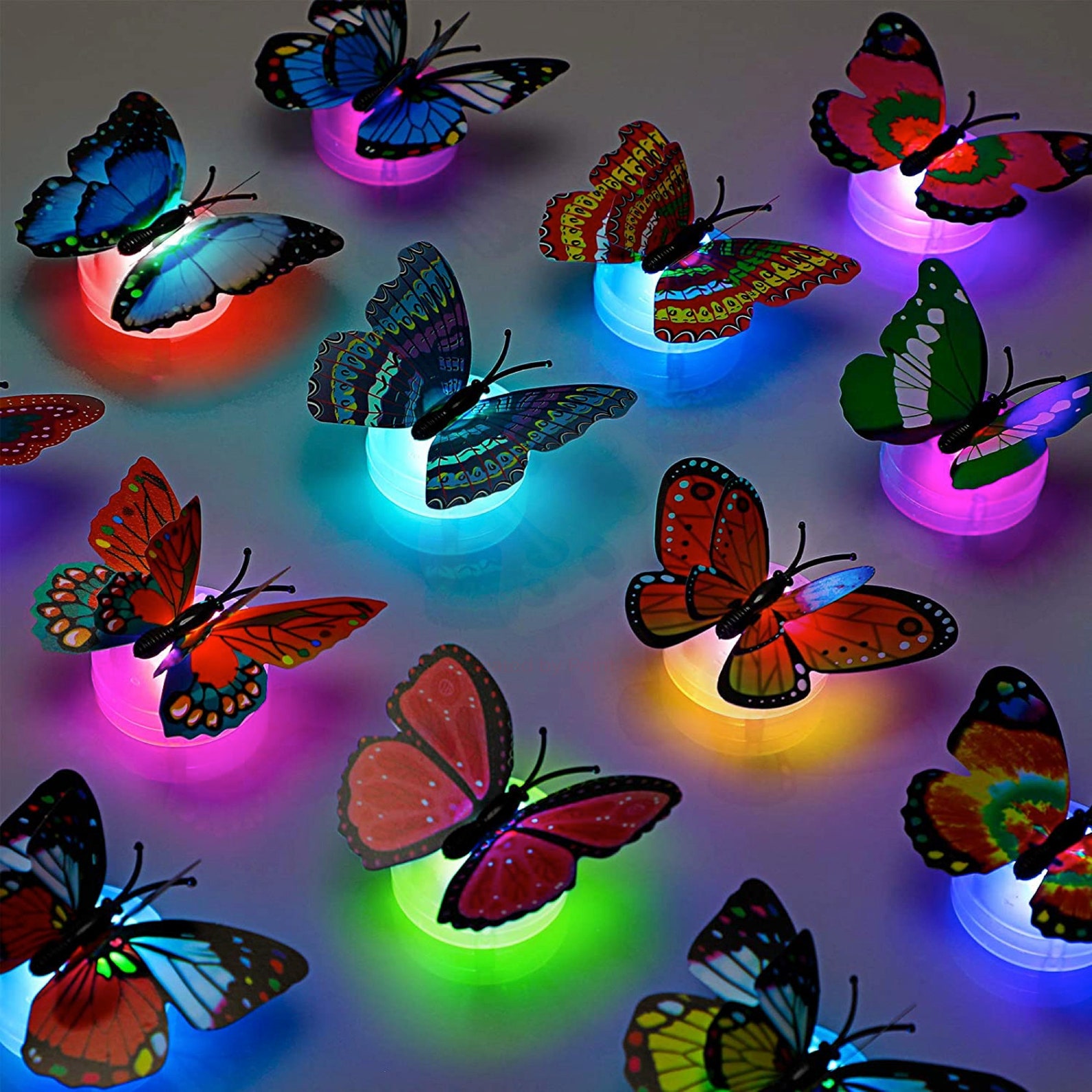 12 Pieces LED Butterfly Decoration Night Light Sticker Wall Etsy