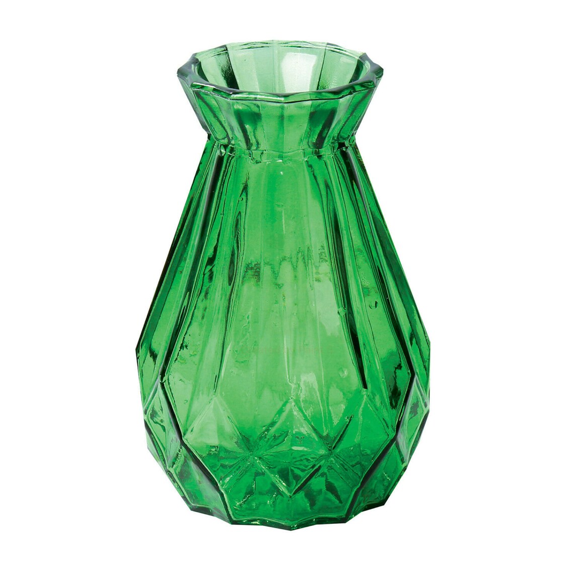 Set of 3 Glass Vases Diamond Bud Vase Set Vintage Glass Etsy