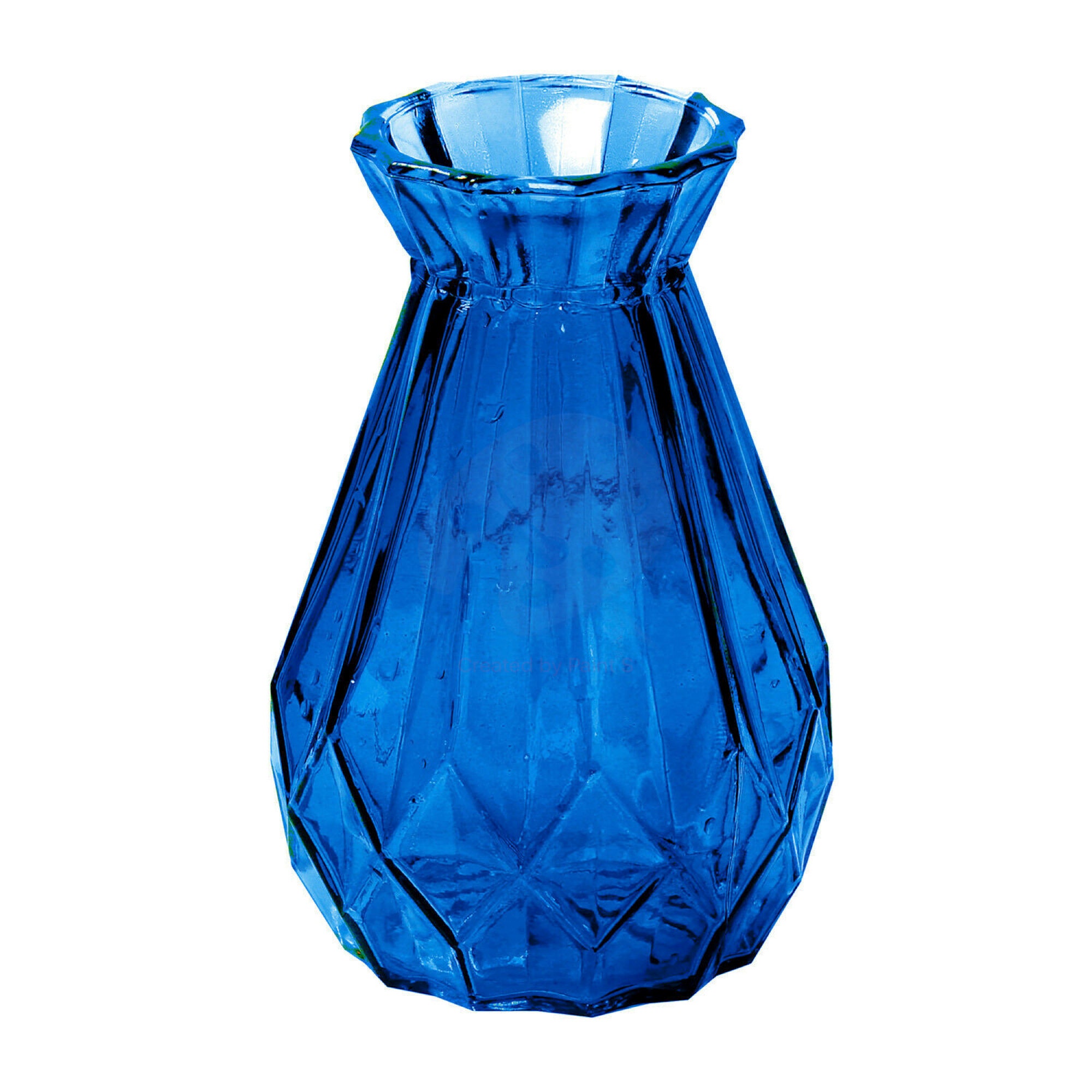 Set of 3 Glass Vases Diamond Bud Vase Set Vintage Glass Etsy