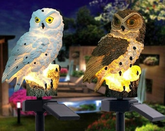 Maitys Owl Solar Light Garden Statue LED Light Cute Resin Owl Figurine with 8 Solar LED Outdoor Garden Waterproof Decor for Patio Yard Lawn Porch Outdoor Decoration Maitys Owl Solar Light Garden Statue LED Light Cute Resin Owl Figurine with 8 Solar LED Outdoor Garden Waterproof Decor for Patio Yard Lawn Porch Outdoor Decoration