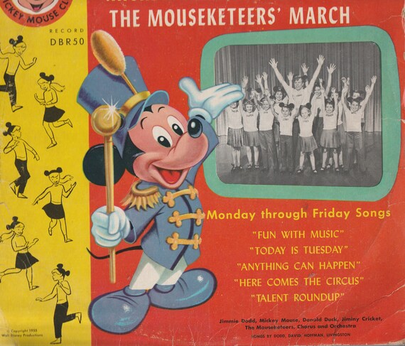 Walt Disney Mickey Mouse Club Songs and March 78 RPM Record Monday