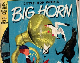 Little Boy With a Big Horn Little Golden Book and Record 33 1/3 rpm Disc with Sleeve