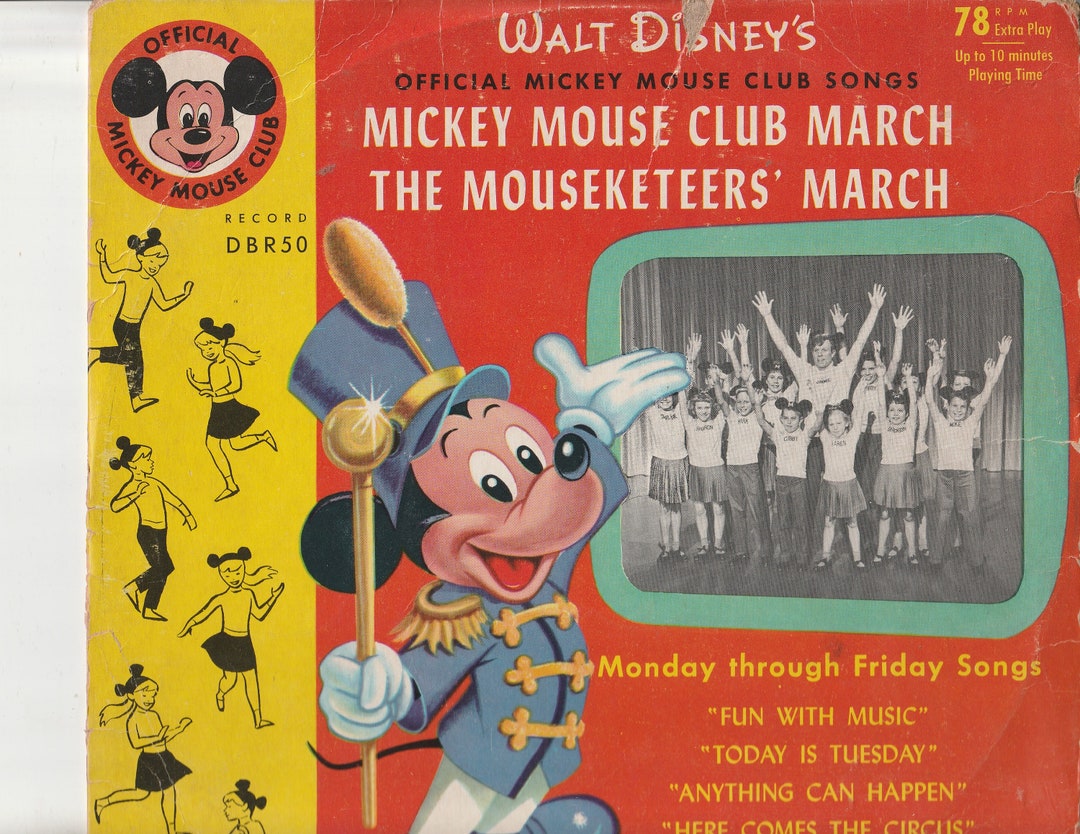 Walt Disney Mickey Mouse Club Songs and March 78 RPM Record Monday