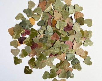 Hearts - 100% natural & biodegradable handmade confetti presented in glassine pouches - size: large, small or mixed - custom seals available