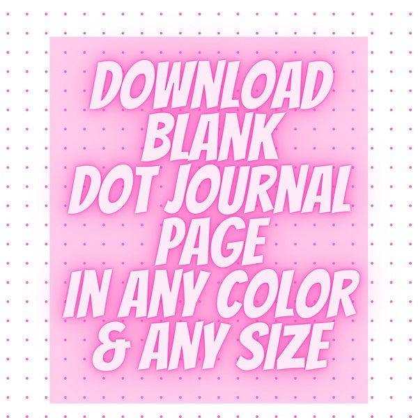 Blank Dot Journal 1-Page, Any Color, Any Size Download