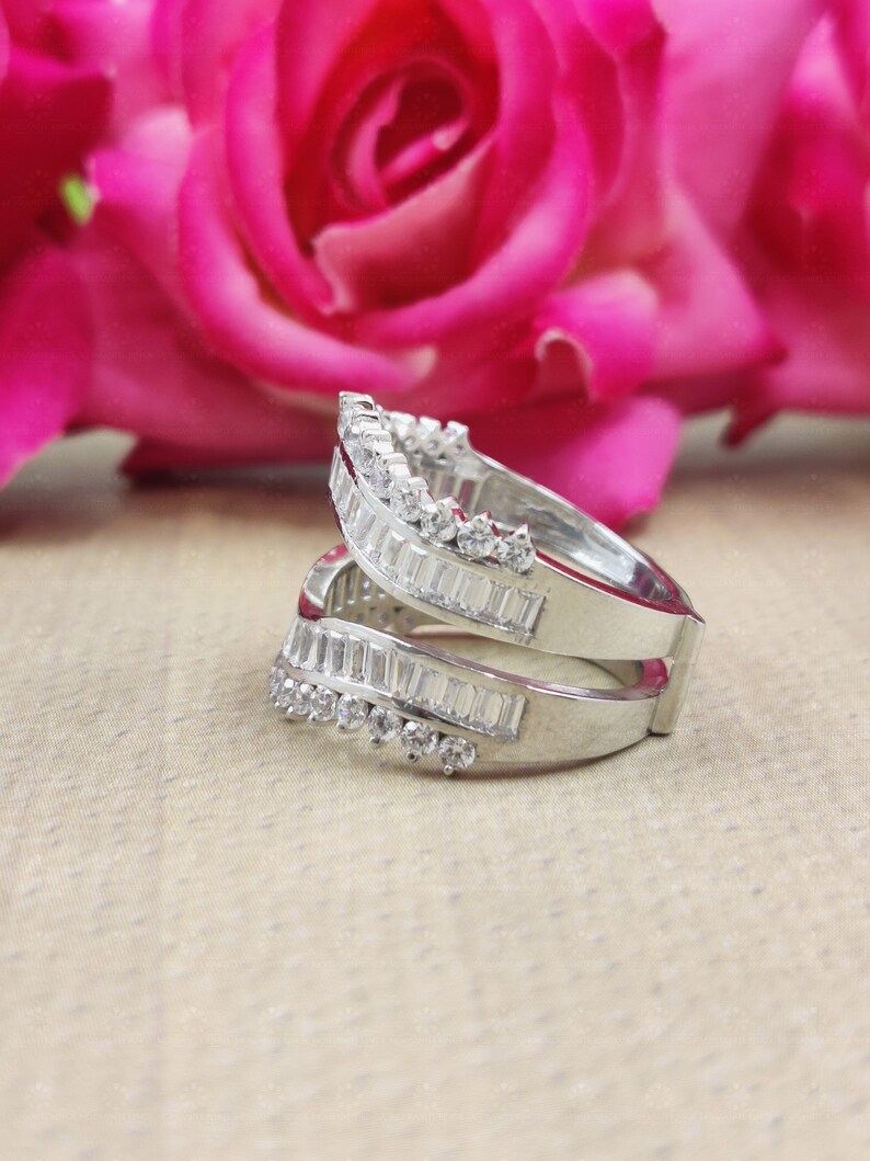 Crown Enhancer Guard Ring Sterling Silver Shadow Wedding Etsy