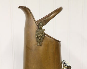 Large Vintage Copper Coal Scuttle