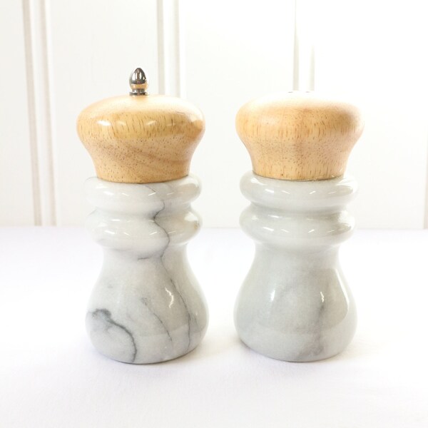 Marble Salt and Pepper Shaker Etsy