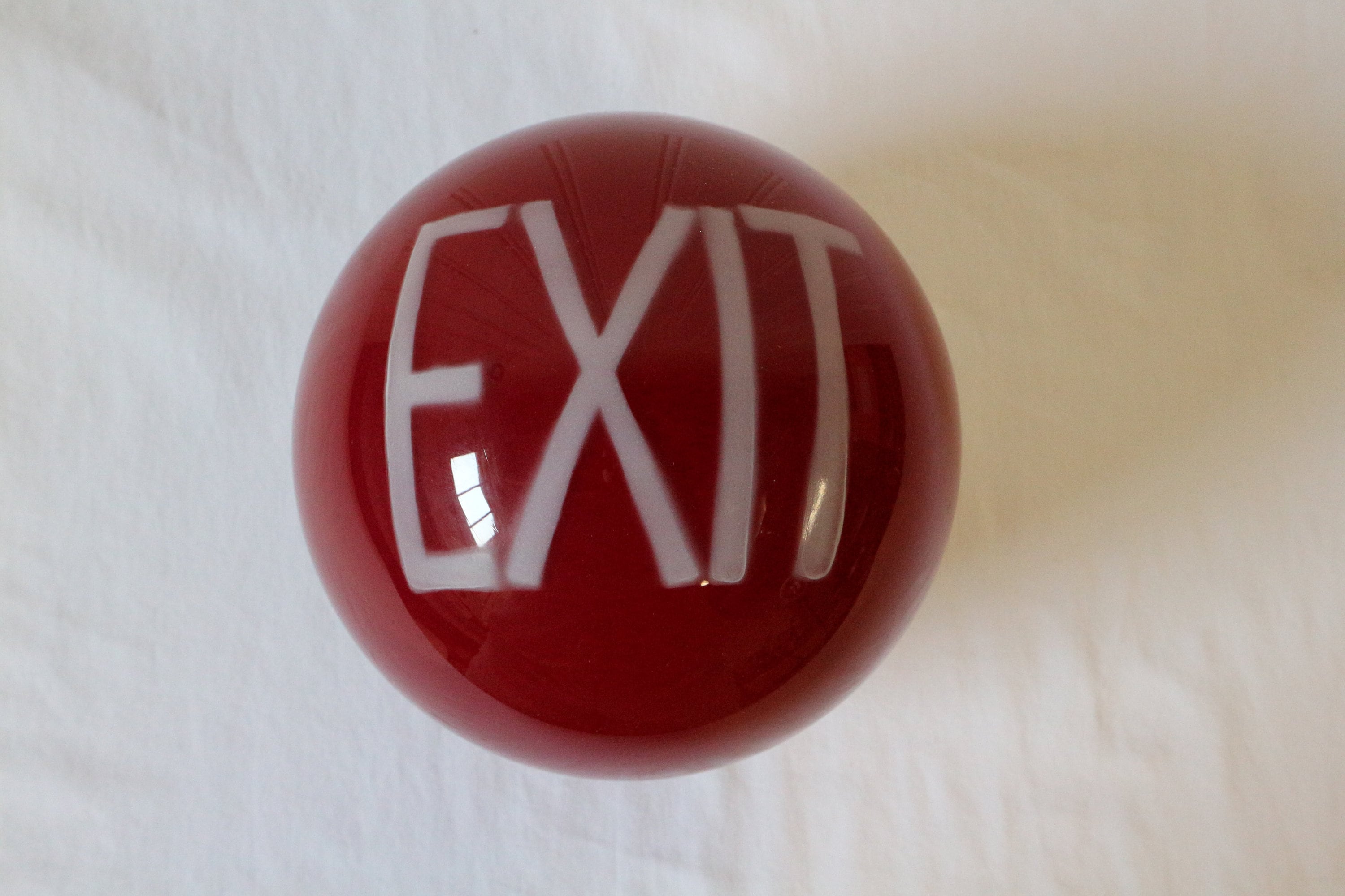 Vintage Red Glass Exit Globe Light - Etsy