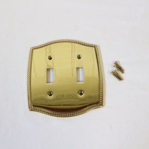 Vintage Brass Double Light Switch Cover