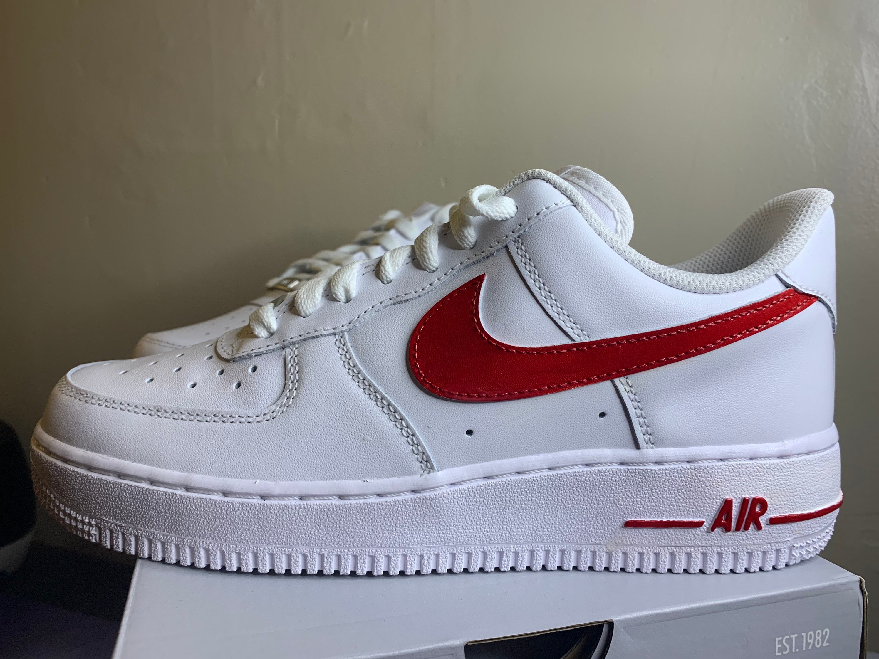 Red & White AF1 | Etsy