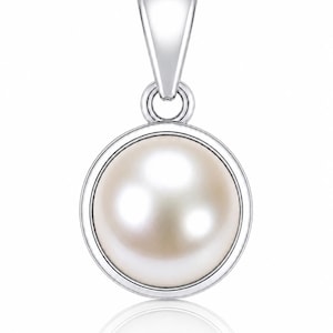 Colgante de plata con motivo de perla natural Divya Shakti para la paz, la prosperidad y el equilibrio emocional
