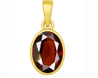 Divya Shakti Natural Gomed (Hessonite) Panchdhatu Pendant  for Rahu. Brings clarity, focus & protection