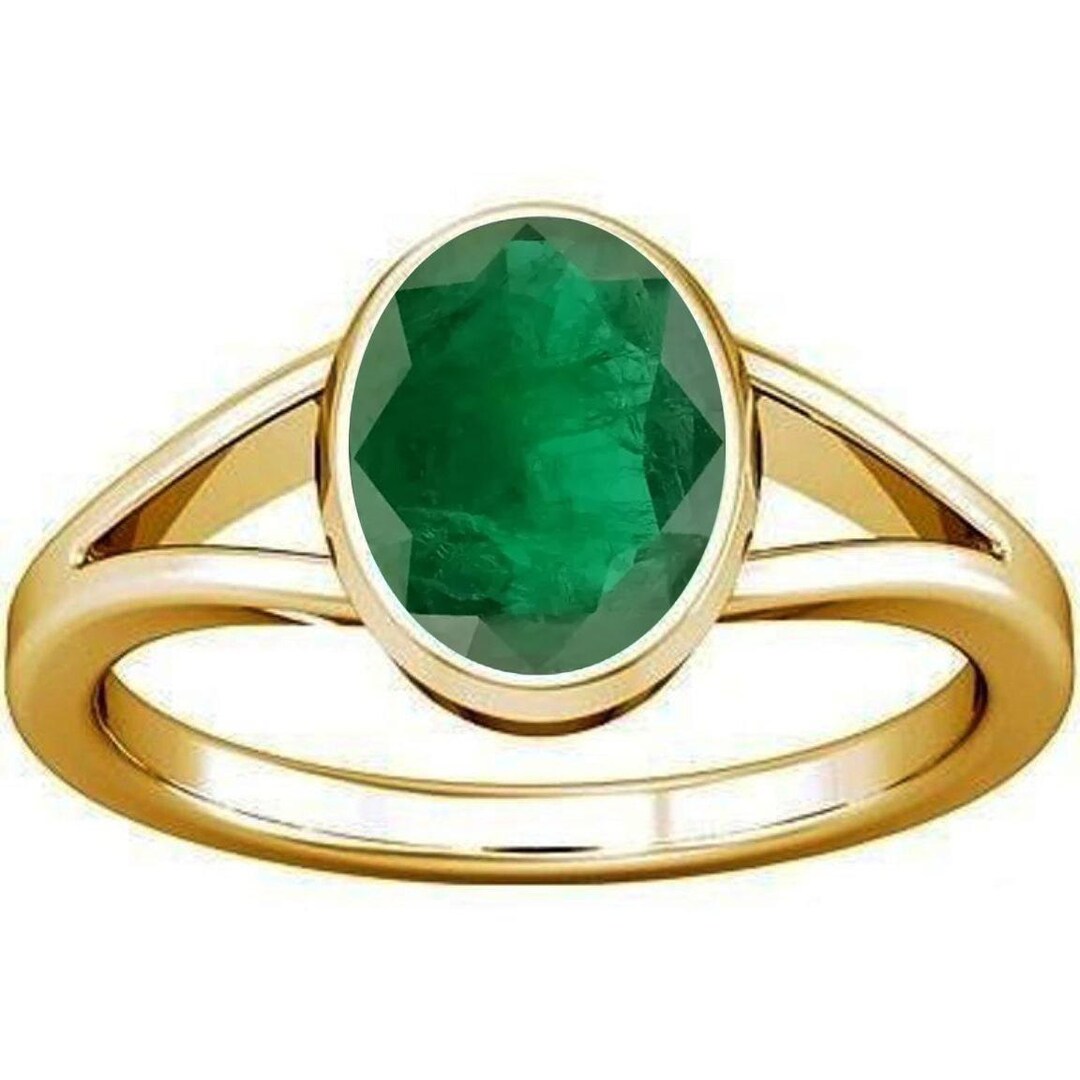 Divya Shakti Natural Zambian Emerald Panna Gemstone Panchdhatu Ring for ...