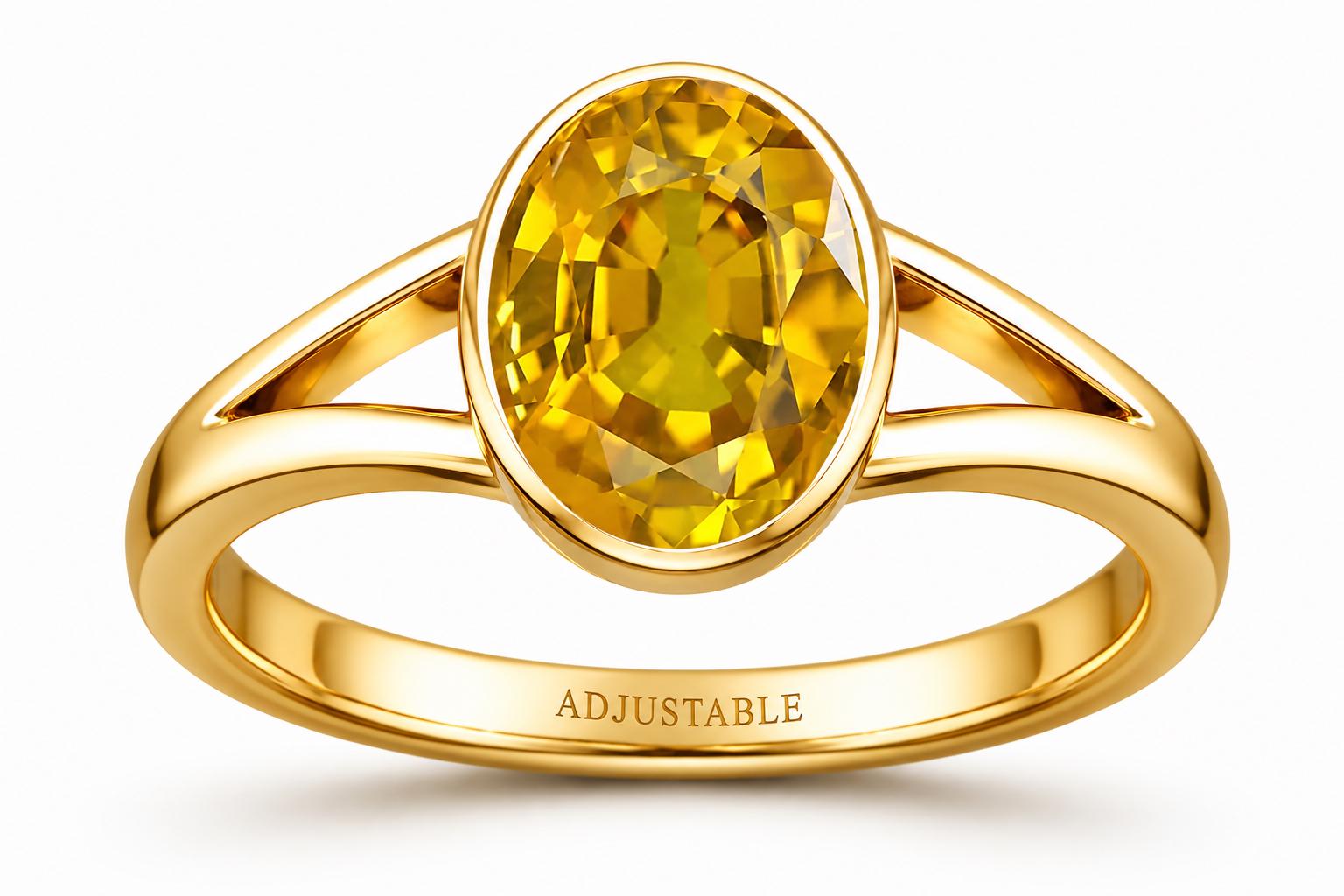 Yellow Sapphire Original Stone Ring - Etsy