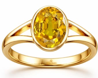 Divya Shakti Natural Yellow Sapphire Pukhraj Gemstone  Panchdhatu Ring for Prosperity & Fortune